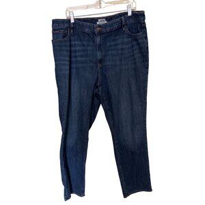 L.L.Bean Womens Favorite Fit Jeans Size 20 Reg Dark Wash Denim Straight Leg